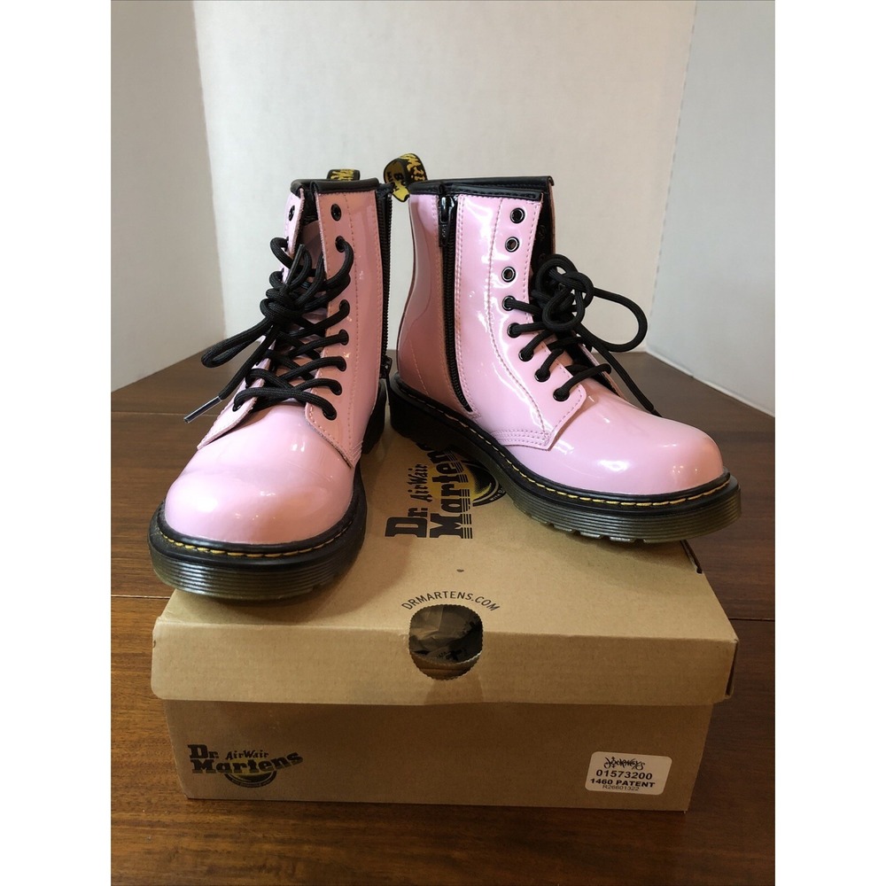 Dr. Martens Combat Boots  Girls‎ US Youth Sz 3 Pink Air Cushioned Soles Doc New